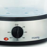 H.Koenig VAP10 stomerkoker 3 mand(en) Vrijstaand 800 W Zwart, Roestvrijstaal - thumbnail