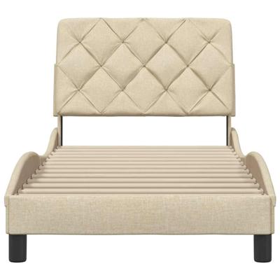 Bedframe zonder matras 80x200 cm stof crèmekleurig