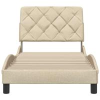 Bedframe zonder matras 80x200 cm stof crèmekleurig - thumbnail