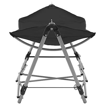 VidaXL Hangmat met inklapbare standaard zwart