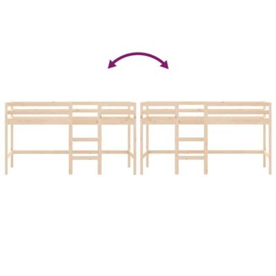 Kinderhoogslaper met ladder 90x190 cm massief grenenhout