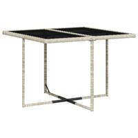 5-delige Tuinset met kussens poly rattan lichtgrijs - thumbnail