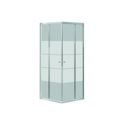GO by Van Marcke Avis douchecabine 90x90x185cm vierkant 2 schuifdeuren 4mm helder veiligheidsglas met matte stroken aluminium verchroomd 114420 GO by Van Marcke Avis douchecabine 90x90x185cm vierkant 2 schuifdeuren 4mm helder veiligheidsglas met matte stroken aluminium verchroomd 114420