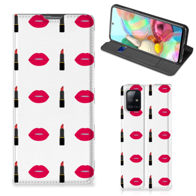 Samsung Galaxy A71 Hoesje met Magneet Lipstick Kiss