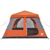 Koepeltent 10-persoons snelontgrendeling grijs en oranje - thumbnail