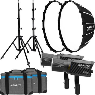 Nanlite Forza 60B II Bi-color LED dual kit (w/ light stand and softbox)