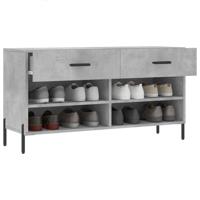 VidaXL Schoenenbank 102x35x55 cm bewerkt hout betongrijs - thumbnail