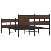 Bedframe zonder matras metaal bruin eikenkleurig 150x200 cm - thumbnail