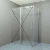 Zijwand Boss & Wessing Rollo 80x200 cm 8 mm Nano coating RVS Look Boss & Wessing - thumbnail