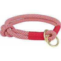 Trainingshalsbanden voor honden Trixie Soft Rope Rood Crème L/XL 55 cm - thumbnail
