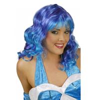 Party Pruik Susi Turquoise Lichtpaars - thumbnail