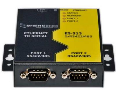 Brainboxes RS422/485 2-poorts Ethernet naar seriële adapter