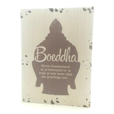 Houten tekstbord 'Levenspad' buddha Houten tekstbord 'Levenspad' buddha