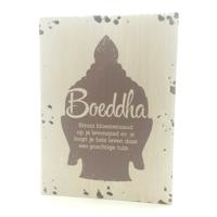Houten tekstbord 'Levenspad' buddha - thumbnail