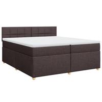 Boxspring met matras stof donkerbruin 200x200 cm - thumbnail