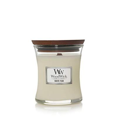 Woodwick White Teak Mini Candle