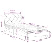 Bed met matras fluweel blauw 90x190 cm - thumbnail