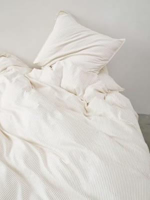 Marc O'Polo Marc O'Polo Classic Fine Stripe Dekbedovertrek 240x200/220 Dark sand