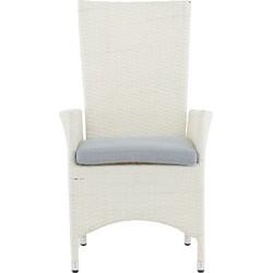 Nohr Verstelbare Tuinstoel 'Davinia' Wicker, kleur Wit