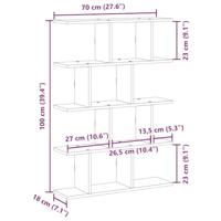 Wandschap kubus 12 vakken bewerkt hout wit - thumbnail