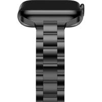 By Qubix - Stalen slim fit schakelband - Zwart - Compatible met Apple watch 38mm / 40mm / 41mm / 42mm - Compatible Apple watch bandjes - thumbnail