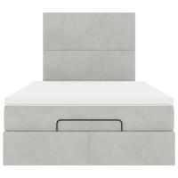 Ottoman bed met matrassen en LED's 80x200cm fluweel lichtgrijs - thumbnail