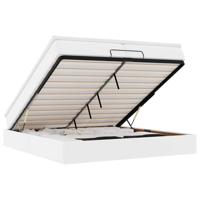 Ottoman bed met matrassen 200x200cm kunstleer wit - thumbnail