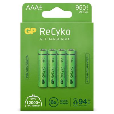 GP ReCyko AAA 950mAh 4 stuks Oplaadbare NiMH Batterij GP ReCyko AAA 950mAh 4 stuks Oplaadbare NiMH Batterij