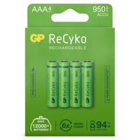 GP ReCyko AAA 950mAh 4 stuks Oplaadbare NiMH Batterij - thumbnail