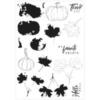 Sizzix • clear stamp set a5 with framelits die pencil line harvest 23pcs - thumbnail
