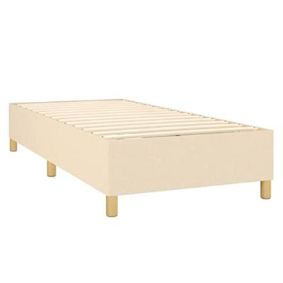 Boxspring met matras stof crèmekleurig 90x190 cm