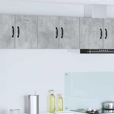Keukenkast 2 pcs Beton Grijs 30 x 31 x 40 cm Bewerkt hout