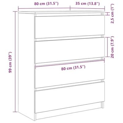 Dressoir 80x35x99 cm spaanplaat Sonoma eikenkleurig