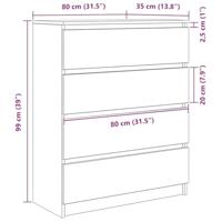 Dressoir 80x35x99 cm spaanplaat Sonoma eikenkleurig - thumbnail
