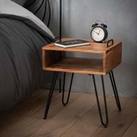 Industrieel Nachtkastje 'Jackie' Acacia met open vak - thumbnail