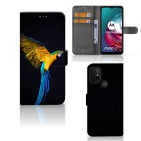 Motorola Moto G10 | G20 | G30 | Telefoonhoesje | Met pasjeshouder | Papegaai - thumbnail