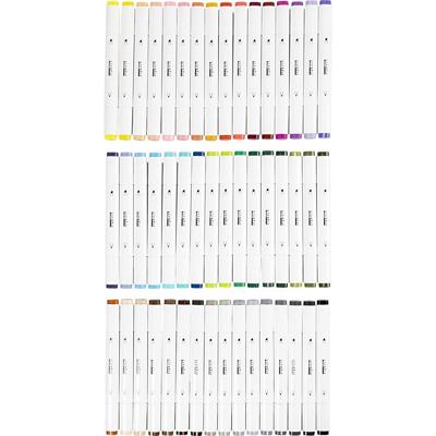 Creativ Company Tekenstift, lijndikte 1+8 mm, standaardkleuren, 48 stuk/ 1 doos