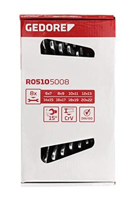 Gedore RED R05105008 Steeksleutelset SW6-22 Lang Metrisch 8-Delig 3300959 - R05105008