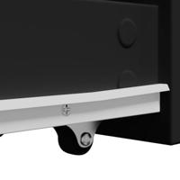 Badkamerkast smal met wielen bewerkt hout zwart - thumbnail