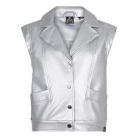 Indian Blue Jeans Meisjes gilet pu - Zilver grijs - thumbnail