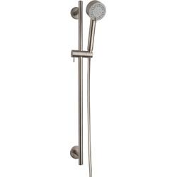 Saqu Shine glijstangset met 3 straalsoorten geborsteld staal