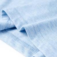 Kindershirt 128 gemleerd zachtblauw - thumbnail