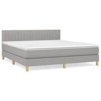 Boxspring met matras stof lichtgrijs 120x190 cm - thumbnail