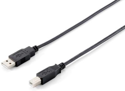 Equip USB-kabel A -> B St/3,00 m polyzak, zwart