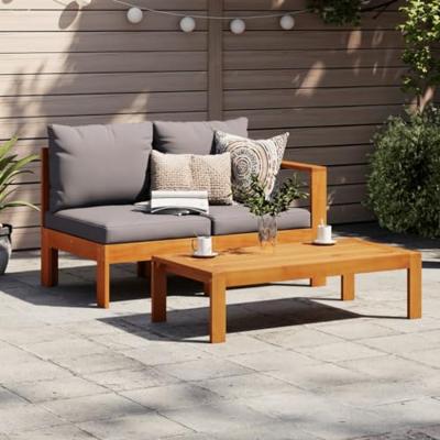 Tuinbank met 1 armleuning 2-zits massief acaciahout