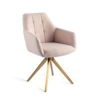 Jesper Home Draaibare Eetkamerstoel 'Noto' Turn Gold, kleur Petal Pink - thumbnail