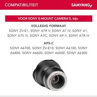 Samyang 7472 12/2,8 objectief Fisheye DSLR Sony E handmatige fotoolens, super groothoek zwart - thumbnail