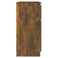 Dressoir 60x35x76 cm bewerkt hout gerookt eikenkleurig - thumbnail