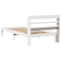 Bedframe met hoofdeinde zonder matras 90x200 cm wit - thumbnail