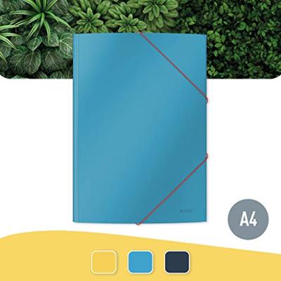 Leitz Cosy elastomap met 3 kleppen, uit karton, ft A4, blauw Leitz Cosy elastomap met 3 kleppen, uit karton, ft A4, blauw